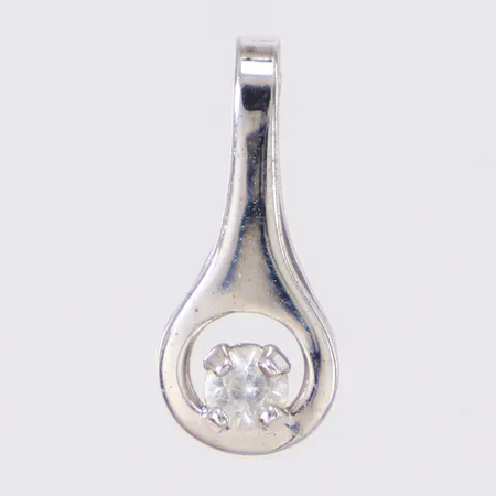 Hänge med vit sten längd ca 15mm, bredd 6mm, 925/1000 silver Vikt: 0,5 g