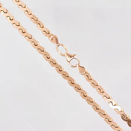 Kedja roséguld längd 51cm bredd 3,8mm 14K Vikt: 31,5 g
