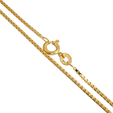 Halskedja Venezia, 18K guld, svensk kontrollstämpel, längd 42,0 cm, bredd 1 mm, fint skick Vikt: 4 g