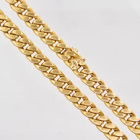 Kedja Pansar längd 40,5cm bredd 7,3mm ihålig 18K Vikt: 25 g