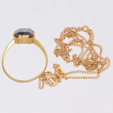 Diverse guld, sten, skadat, 18K Vikt: 6,2 g