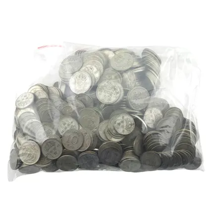 Parti svenska silvermynt 400-600/1000, finvikt cirka 603g Vikt: 603 g