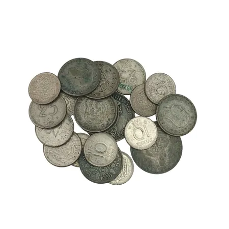 Parti silvermynt, 400-500/1000, finvikt cirka 22g Vikt: 0 g