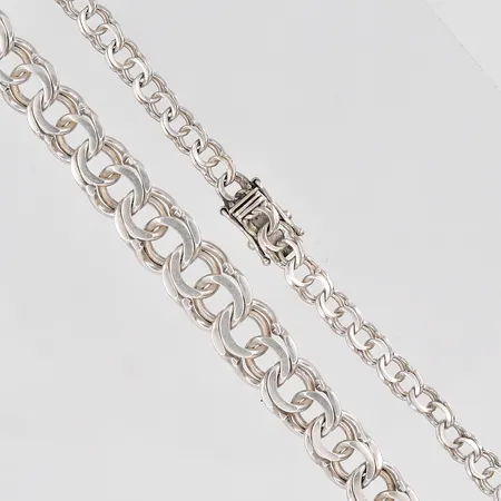 Collier Bismarck längd 43cm doserad bredd 4,5-9,5mm vriden länk lagad GFAB silver 925/1000 Vikt: 19,8 g