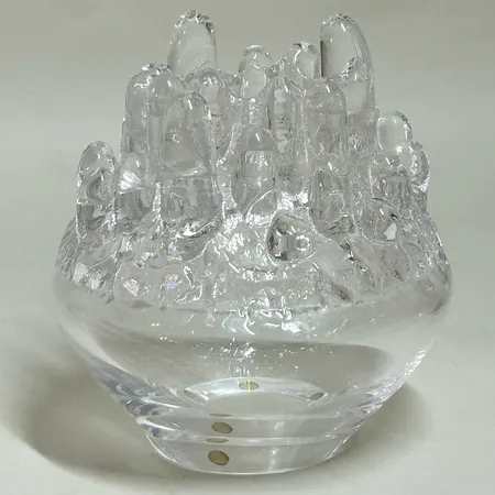 Ljuslykta Polar Göran Wärff Kosta Boda höjd ca 18cm ca Ø15cm, 1970-tal, klarglas, signerad Kosta 67513 G-Wärff, 2,1kg