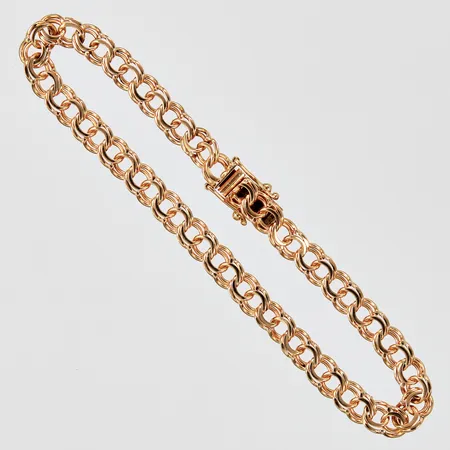 Armband Bismarck längd: ca 19,5cm bredd: ca 6mm SSA Stockholms Stads Arbetsvårdsbyrå Enskede år 1969 18K Vikt: 10,6 g