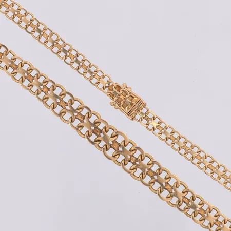 Collier X-länk doserad längd 44cm bredd 5,4-9,8mm Bengt Hallberg Guldsmeds AB 1962, 18K Vikt: 19,9 g