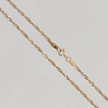 Kedja 18K låset i 9K bruttovikt 60cm bredd:1,8mm 6,6g.