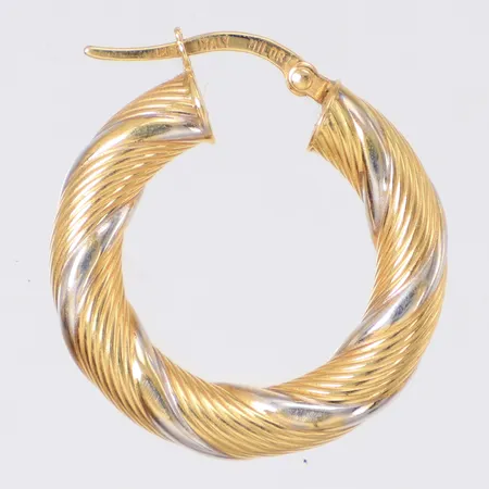 Örhänge tvåfärgat, Ø25mm, bredd 4,7mm, 18K  Vikt: 1,8 g