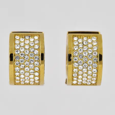 Örhängen Michael Kors Ø 14,4mm bredd 9mm gulmetall och vita stenar