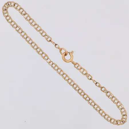 Armband Bismarck längd 18,5cm bredd 3mm, trasig länk, 8K Vikt: 1,6 g