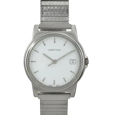 Herrur Certina, stål, Ø35 mm, quartz - fullt fungerande/nytt batteri, boettnummer EOL 115 1066 1166 41, universal flexband, mindre repor i glaset