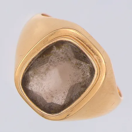 Ring brun sten stl:19 Ceson, 18K Vikt: 4,6 g