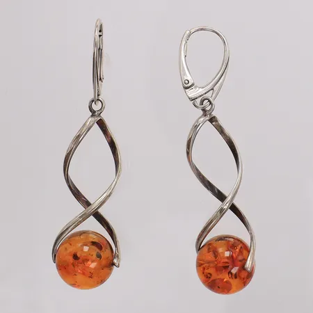 Örhängen med bakelit, längd 55mm bredd 15mm, 925/1000 silver Vikt: 5,4 g