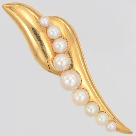 Hänge / Brosch odlade pärlor 46mm, 18K Vikt: 5,1 g
