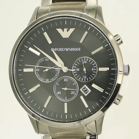 Herrarmbandsur Emporio Armani # 112103 quartz, datum, kronograf med stållänk i Originalbox