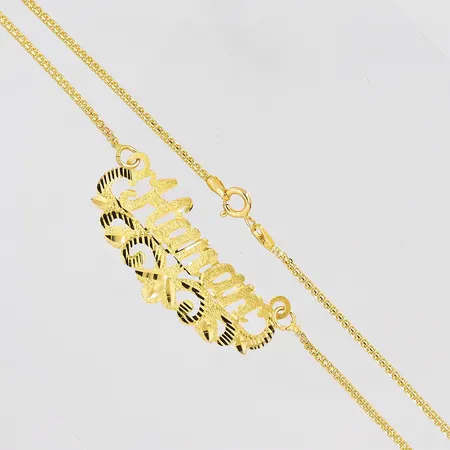 Collier med namnhänge Hanan längd 50cm 21K Vikt: 7,6 g