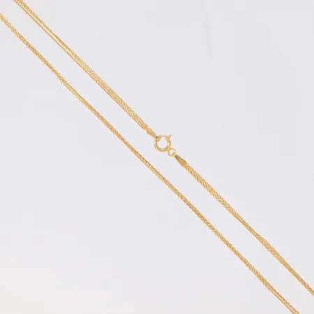 Collier treradig längd 50cm, bredd 2mm, Italien, 18K Vikt: 2,4 g