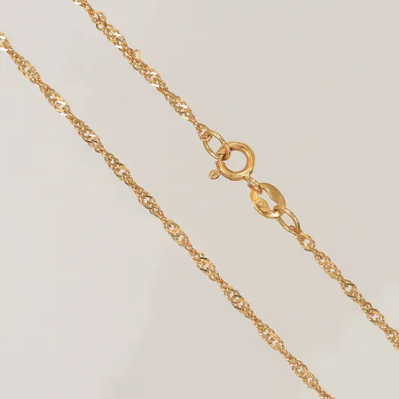 Halskedja Singapore längd 61cm bredd 1,7mm, 21K 4,4g Vikt: 4,4 g