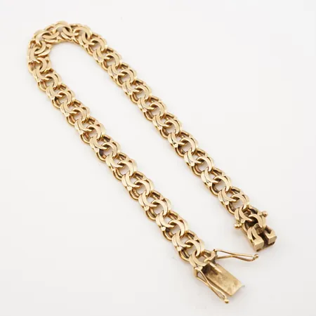 Armband, bismarck, 20cm, bredd 8mm, 18k Vikt: 19,5 g