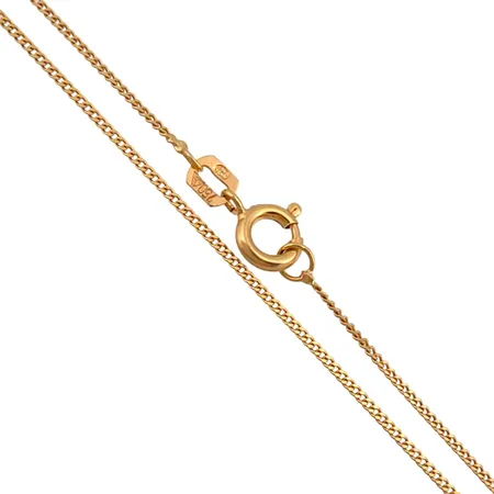 Halskedja Pansar i 18K guld, svensk kontrollstämpel, längd 37,5 cm, bredd 0,9 mm, fint skick Vikt: 1,4 g