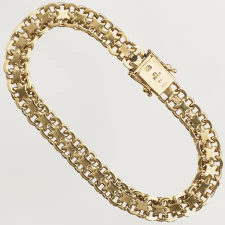 Armband X-länk 20,5cm bredd 7,9mm 18K Vikt: 26,3 g