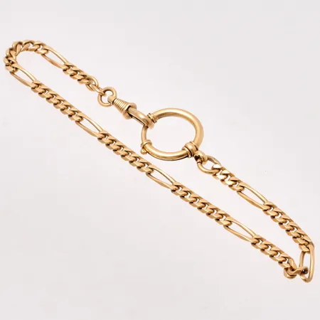 Klockkedja 28,3cm Figgaro, bredd 4,6mm, 18K guld, 23,18g.