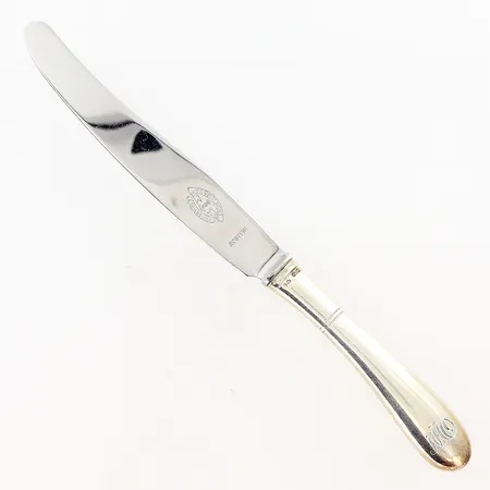 Kniv längd 20,5cm stål i blad, gravyr, GAB, silver 830/1000. Vikt: 42,8 g