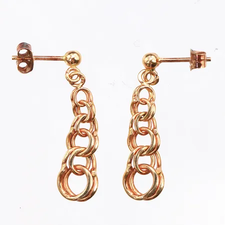 Örhängen Bismarck, längd 22mm, bredd 2,5-6,4mm, 18K. Vikt: 2,5 g