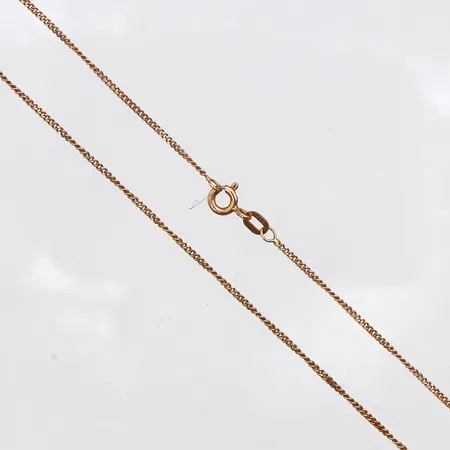 Kedja, längd 47cm, bredd 1,1mm, 18K. Vikt: 2,8 g