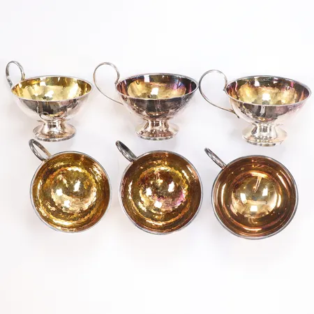 6st Punchkoppar höjd 5,8cm Ceson silver 830/1000 Vikt: 185 g