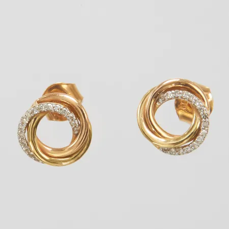 Örhängen med 8/8-slipade diamanter 32 x ca 0,0025ct, Ø 9-9,5mm,  18K Vikt: 2,2 g