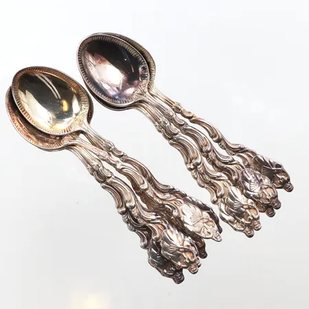 12 Kaffeskedar, längd 10cm, 830/1000 silver. Vikt: 133,3 g