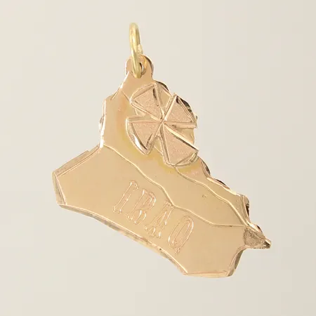 Hänge med text IRAQ 23x13mm 14K Vikt: 1,4 g