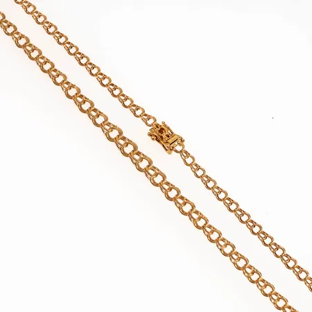 Collier bismarck i 18K guld. Längd 46 cm. Bredd 3,3 - 4,9g. Vikt 8,8g.
