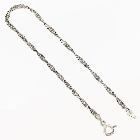 Armband Singapore längd 18,5cm, bredd 2mm, silver 925/1000. Vikt: 1,5 g