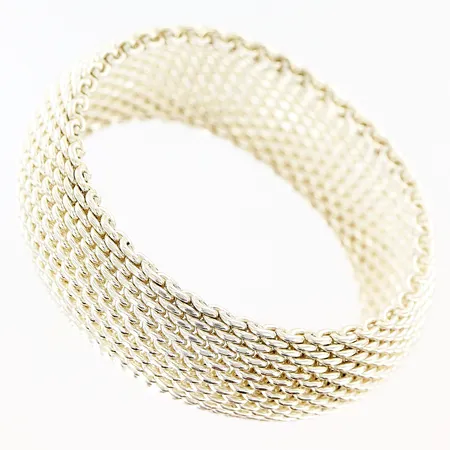 Armring Tiffany & Co Somerset Mesh, Ø60mm, bredd 25mm, silver 925/1000 Vikt: 128,5 g