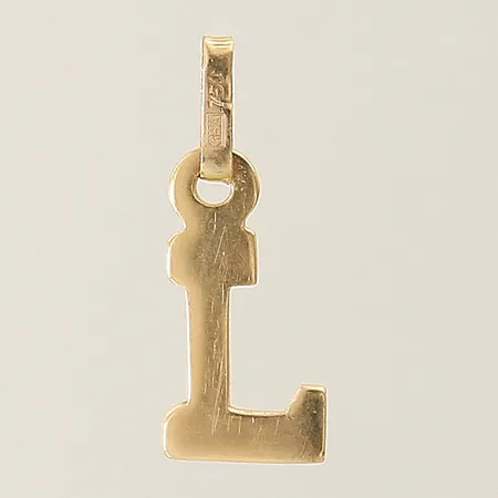 Hänge bokstaven L GHA 17x6mm skev ögla 18K Vikt: 0,4 g