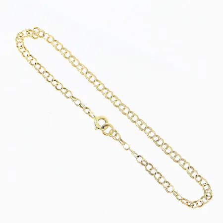 Armband Bismarck längd 18cm bredd 3mm skeva länkar defekt lås 18K Vikt: 2 g