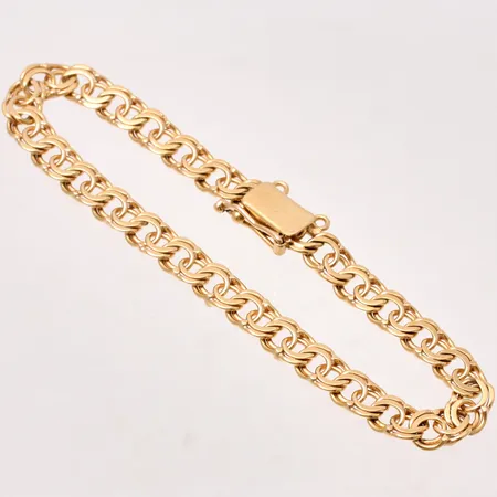Armband Bismarck i 18K guld, längd 20cm, bredd 6,15mm, säkerhetskedja saknas, 13,11g.