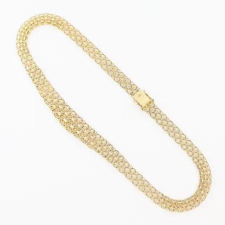 Collier doserad X-länk med stav längd 49,5cm bredd 10-17mm 18K  Vikt: 40,6 g