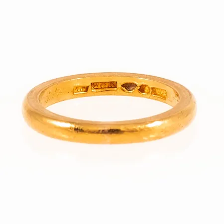 Ring slät stl:17½ bredd 3mm, gravyr, 23K 6,1g. 
