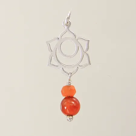 Hänge med orangea stenar 34x14mm silver 925/1000 Vikt: 1,3 g