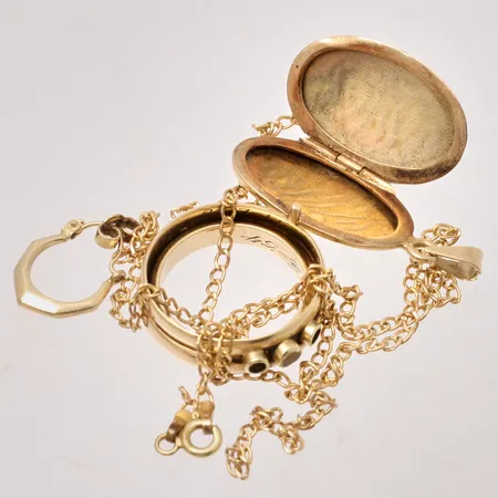 Diverse defekt guld, 14K, 15,9g.