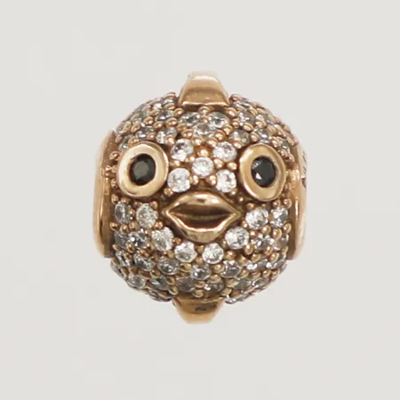 Hänge/Bead Fisk med vita samt svarta stenar Thomas Sabo, Ø9-12mm silver 925/1000 Vikt: 2,5 g