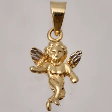 Hänge ängel längd ca 19mm, bredd ca 6mm, 14K, 0,95g. 