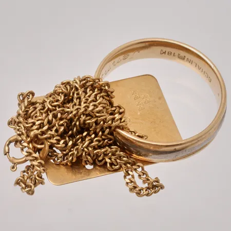 Diverse defekt guld, 18K, 12,36g. 