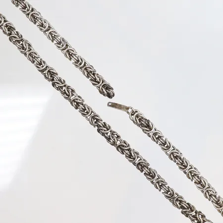 Halskedja Kejsar, längd 42cm, bredd 6mm, defekt, 925/1000 silver Vikt: 45,4 g