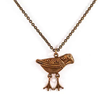 Collier Kalevala fågel från Hattula, 70cm, brons 20,2g.