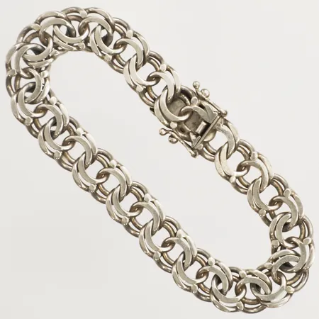 Armband Bismarck längd 20cm, bredd 10,2mm Janson Guldvaru Ab Victor år 1979 Silver 830/1000 Vikt: 23,3 g